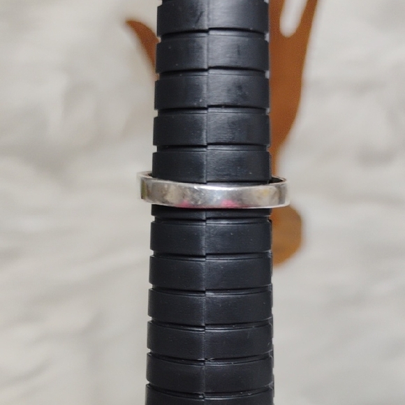 Vtg 925 Sterling Silver Ring W Rectangular Green Jade Gemstone - Picture 10 of 13